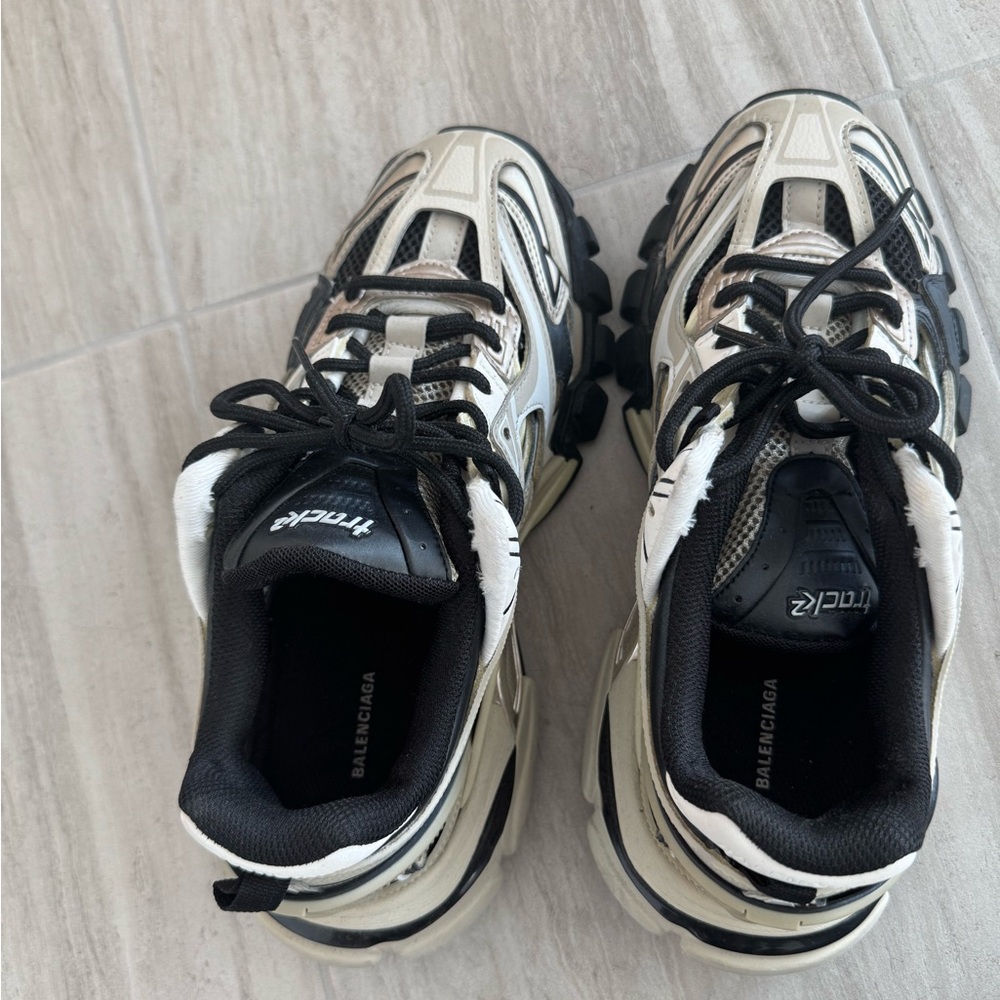 Balenciaga Track 2 Black & White Sneakers - Women’s size 38 - Picture 2 of 3